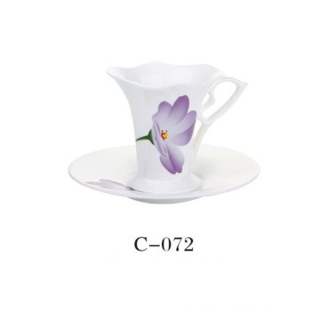 Taza de café de alta calidad de la flor de cerámica